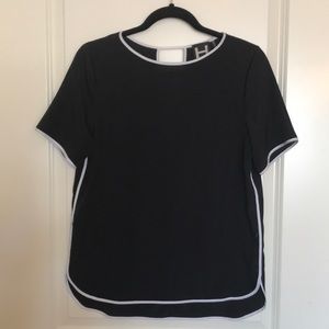 Black and white Bordeaux blouse with open back